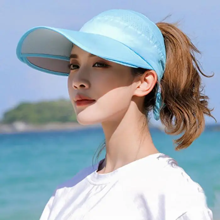 Новая Выдвижная женская летняя Солнцезащитная шляпа с козырьком, унисекс, УФ-шляпа, пляжные головные уборы FMS19