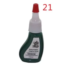 5 шт. зеленый Цвета Чернила для тату microblading пигмент для постоянного Макияж брови Руководство Pen машина micro косметика для губ 10 мл
