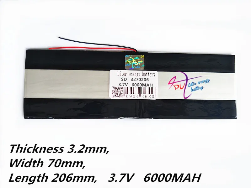 

large capacity 3270206 3.7V tablet battery 6000mah each brand tablet universal rechargeable lithium batteries