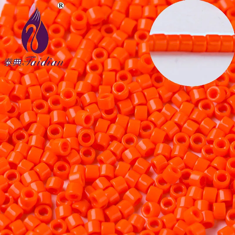Taidian Ceramic Seed beads Neon Orange Delica beads For Beading made in