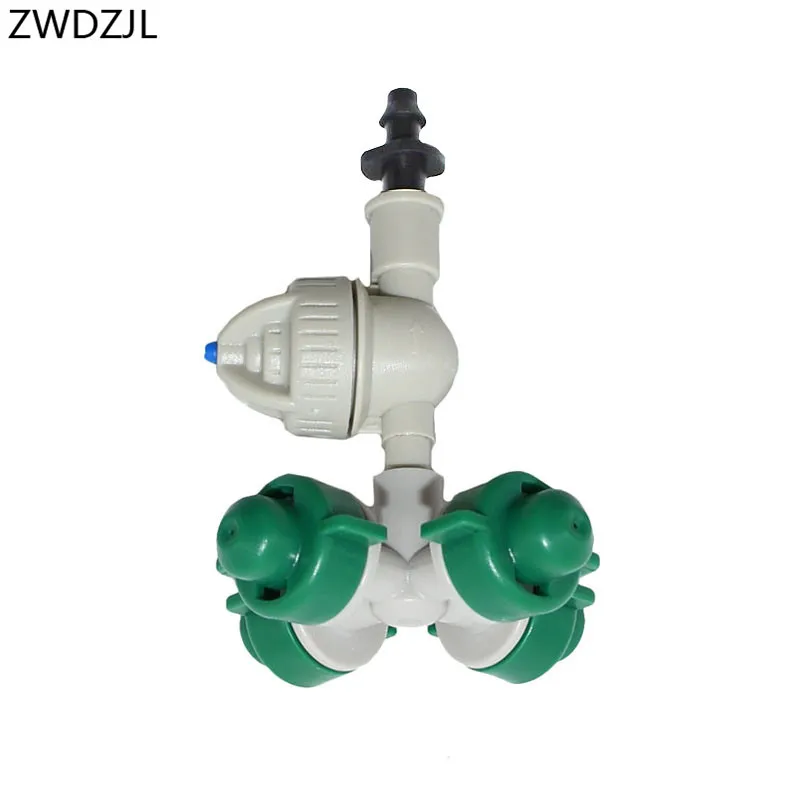 

Water nozzle cross Atomizing nozzle 4-way 1/4" Drippers Micro irrigation Sprinkler water mist Drip System adapter 20pcs