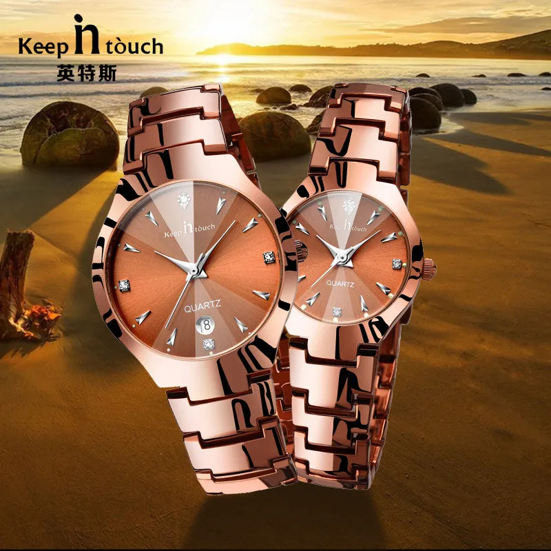 KEEP IN TOUCH Simple Men's&Women Watches Alloy Quartz Couple Watches Ladies Luminous Waterproof Couple clock relogio masculino