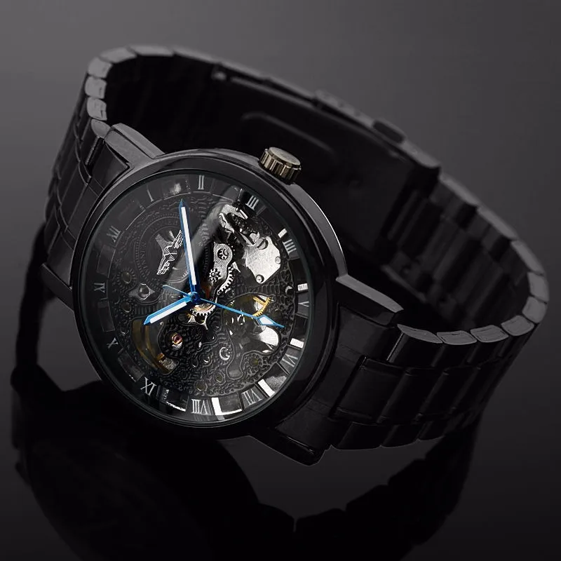 Победитель для мужчин модные механические часы для мужчин s Скелет повседневное наручные часы Классический стимпанк нержавеющая сталь Часы Relogio Masculino