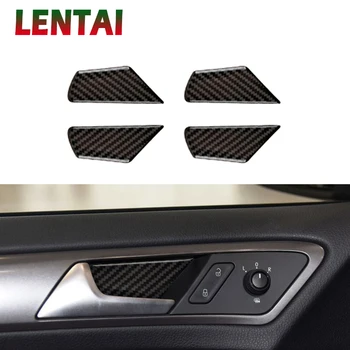 

LENTAI Car Carbon Fiber Interior Door Handle Bowl Sticker For Volkswagen VW Golf 7 GTI R GTE GTD MK7 2013-2017 LHD Accessories