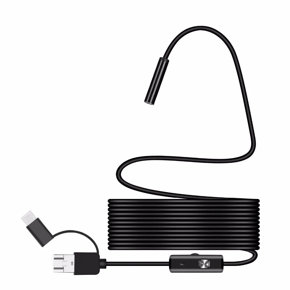 Cámara endoscópica de 8mm, de inspección boroscopio impermeable con Cable Flexible de 1/2/5M, 8 LED, 1080P, HD, USB, para Android y PC, novedad