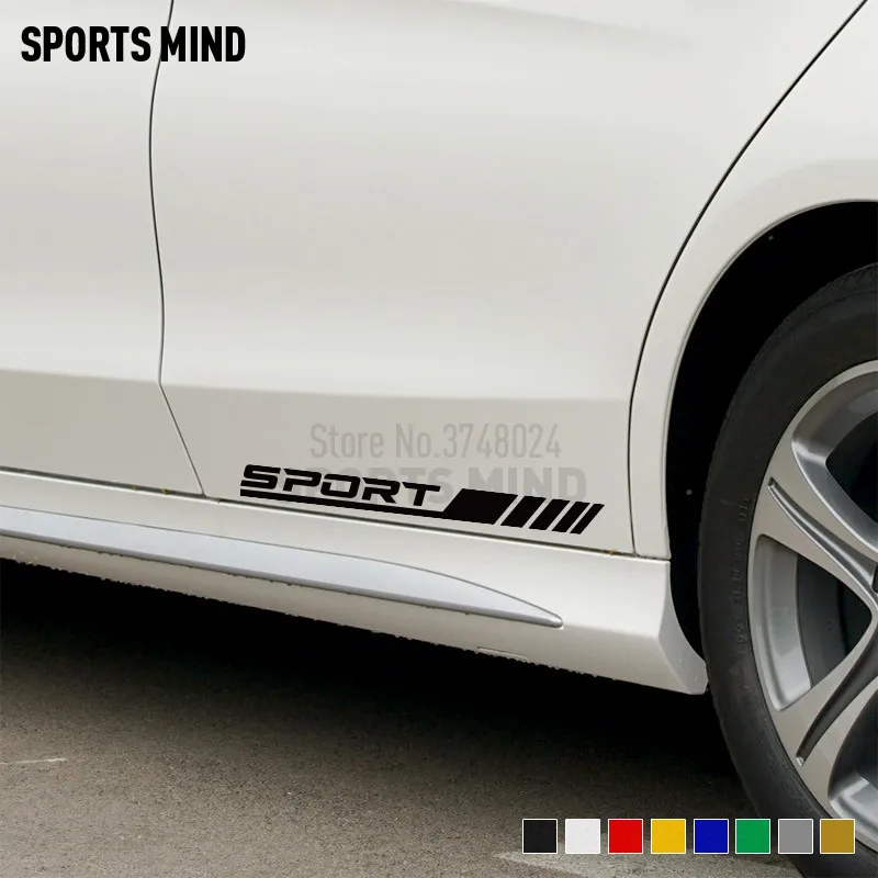 1 пара Спорт для двери автомобиля Elantra Accent Tucson Стикеры наклейка для Mercedes Benz AMG W124 W204 W117 W176 W205 W210 W202 W211 C63 A45 CLA45 авто аксессуары