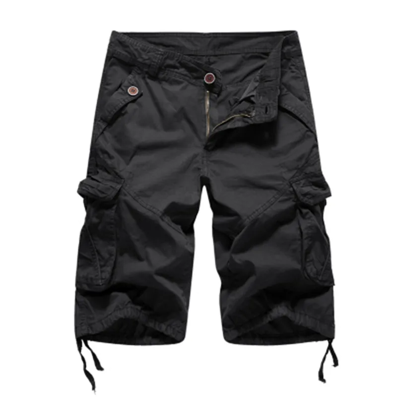 Billige Mens Military Cargo Shorts 2020 Marke Neue Armee Camouflage Shorts Männer Baumwolle Lose Arbeit Beiläufige Kurze Hosen Plus Größe Keine gürtel