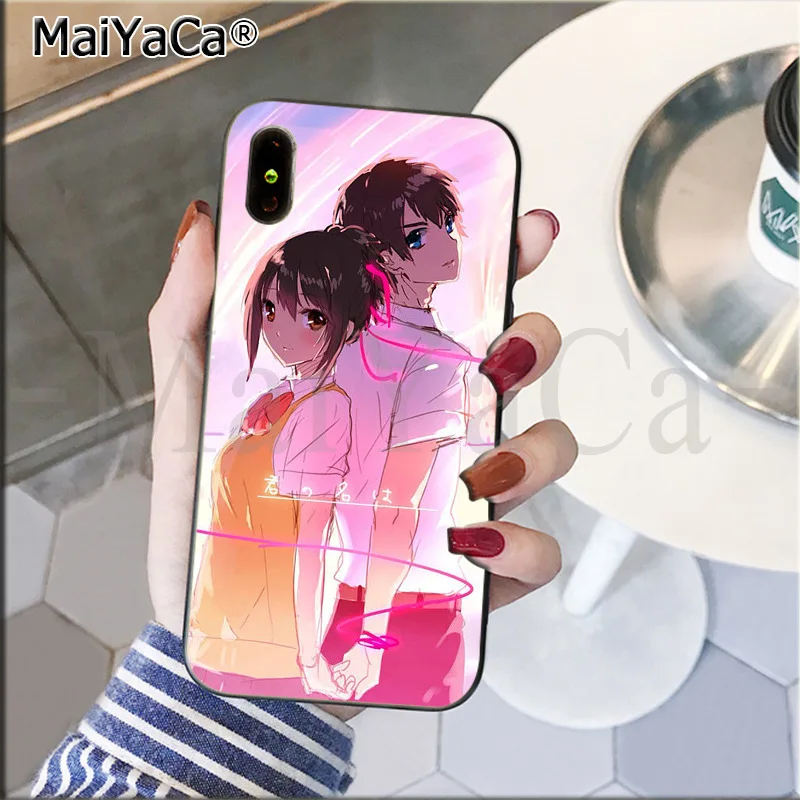 Maiyaca, японское аниме ваше имя Kimi no Na wa красочный умный чехол для телефона для iPhone 8 7 6 6S Plus 5 5S SE XR X XS MAX - Цвет: 8