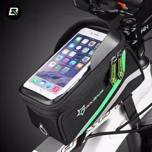 Rockbros Bike Bag Nylon Waterproof Bicycle Saddle Bag 5.8” Phone Case Cycling Top Front Tube Bag Cycle Accessories Ciclismo