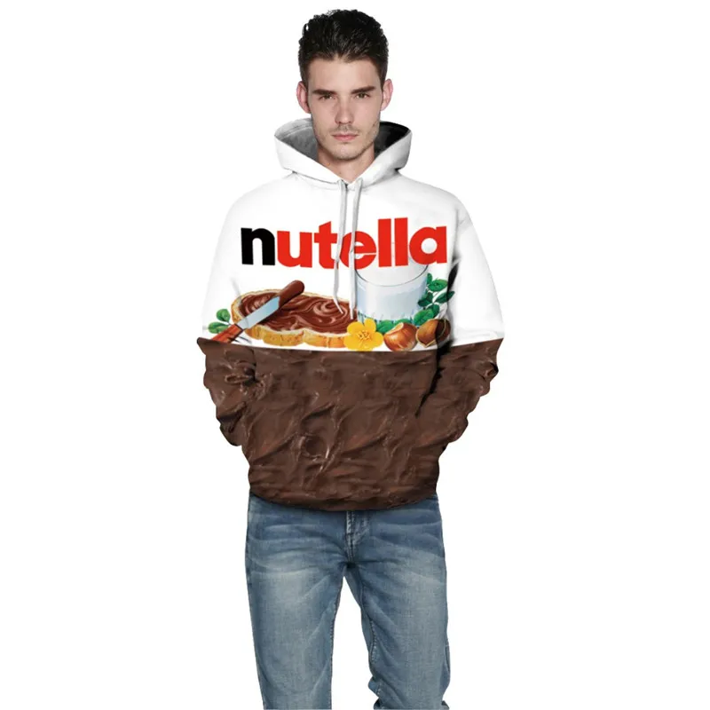 Nutella Pattern Men&Women Hoodies Couples Casual Style 3d Print Hoodie Hip Hop Autumn Winter Sweatshirts Hoody Tracksuits Tops