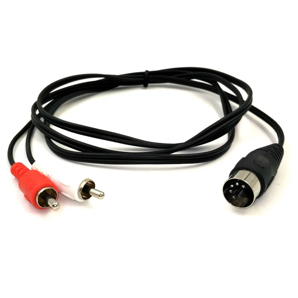 1 м 3FT 5PIN MIDI DIN Plug to 2 RCA Phono Red & White Male аудио кабель адаптер|Компьютерные кабели и