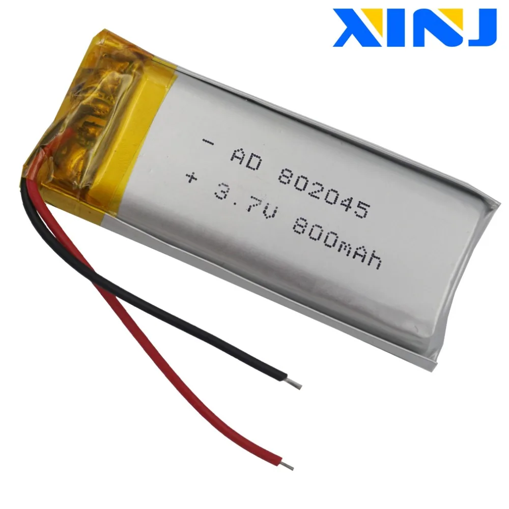 

XINJ 3.7V 800mAh lithium polymer battery lipo cell 802045 For Camera DVC DVR GPS Music player speaker Driving Telephone watches