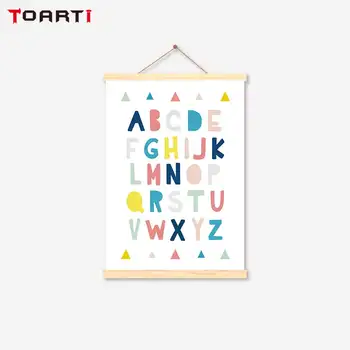 

ABC Alphabet Scroll Canvas Painting Colorful Poster Prints Modern Decorative Art Pictures For Kids Nursery Room Home Family Gift