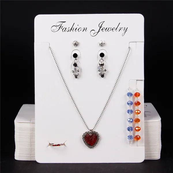 TONVIC 100Pcs/lot White Paper 14x19cm Fashion Jewelry Set Display Card