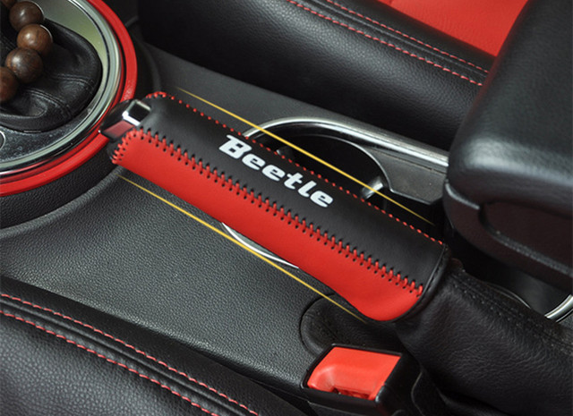 Leather 1pcs Handbrake cover automatic gear cover sleeve cover sleeve for 2013-2018 Volkswagen VW Beetle