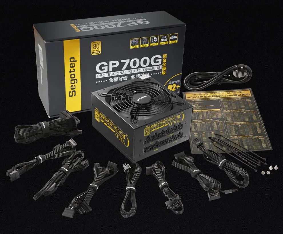 Segotep GP700P 80plus Gold PSU полный модульный блок питания Настольный ПК 600 Вт ATX 12 в активный PFC широкий диапазон 100-240 В для компьютера