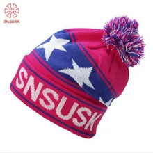Модные зимние лыжные шапочки для сноуборда, теплые шерстяные шапки для мужчин и женщин, высококачественные женские шапочки со звездами