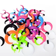 Лот 12 шт. Акриловые конические рога расширитель уха Носилки Туннель штекер пирсинг ювелирные изделия для тела подарки 8 цветов