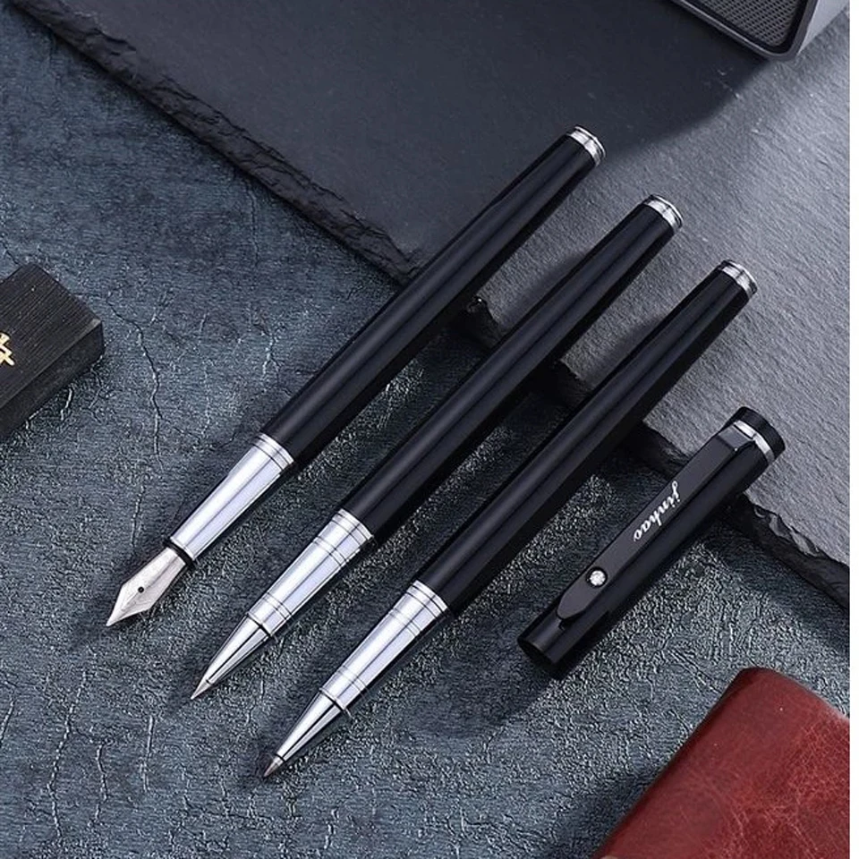Матовые черные ручки Подарочная авторучка и деловая роликовая шариковая ручка 0,5 мм черные чернила ручки для письма для офиса и школы