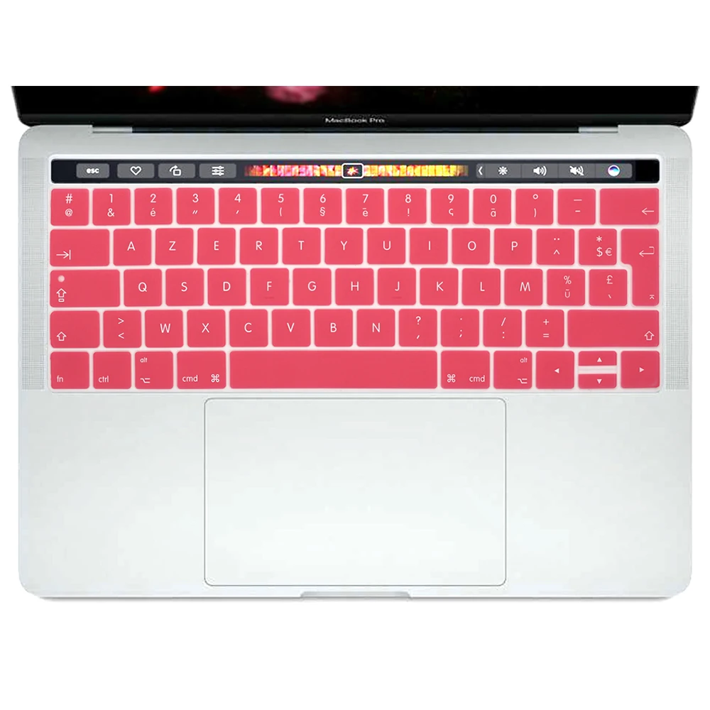 Силиконовый чехол для клавиатуры для Macbook Pro retina 13 15 Touchbar модели A1706 A1707 ЕС французский язык Azerty