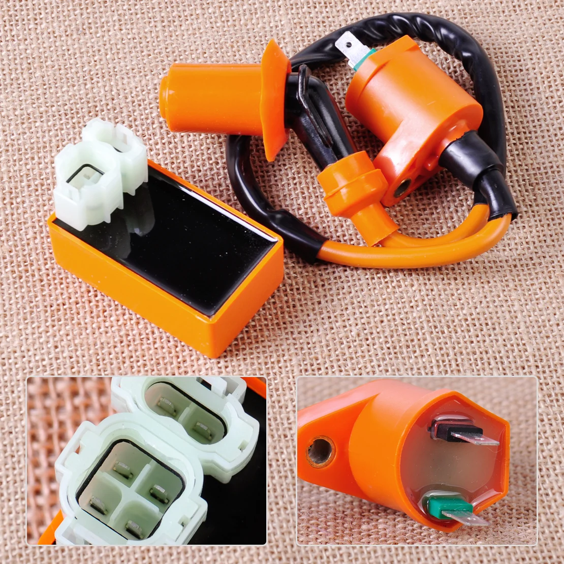 

CITALL Performance Racing Ignition Coil + 6 Pin CDI Box for GY6 50cc 70cc 90cc 125cc 150cc Scooter Moped Quads Dirt Bike QMI157