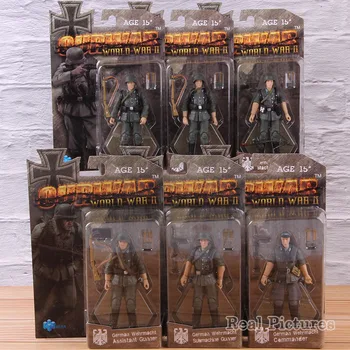 

1/18 Scaled Machine/Assistant Submachine Gunner Commander Action Model Toy German Wehrmacht PVC Collectible Figure 6pcs/set