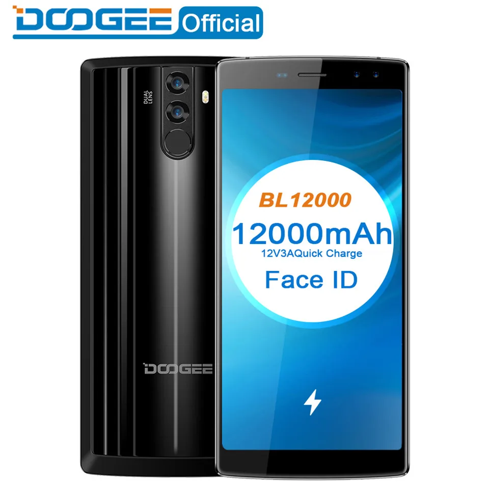 DOOGEE BL12000 оперативная память 4 Гб встроенная 32 камеры отпечатков пальцев ID 12000 мАч 6