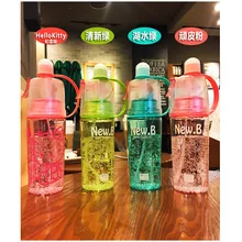 ¡ Promoción! 400/600 ml Spray Botella de Agua Del Deporte Ciclismo Bicicleta de Jugo de Fruta Creativa Hello Kitty Botella de Agua de Caldera Portable