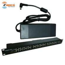 Монтируемый в стойку гигабитный POE 12 Порт питания через Ethernet Инжектор для Mikrotik и Ubiquiti с 48 в 120 Вт питания, расширение 100 м мощность