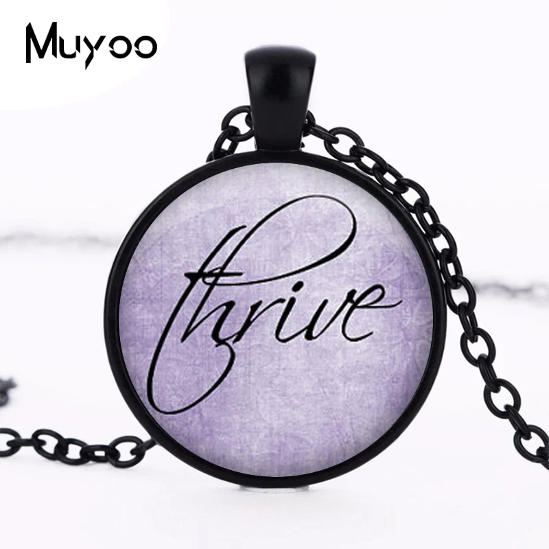 Thrive ожерелье слово ювелирные изделия вдохновляющий амулет лавандовый