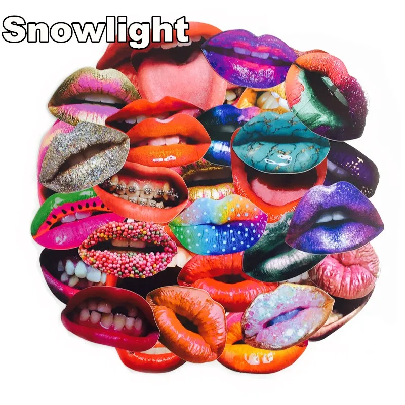

HOT 40Pcs Hip hop Lips Tooth Big Mouth Funny Sticker Decal For Car Laptop Bicycle Motorcycle Notebook Waterproof Stickers
