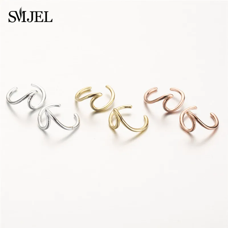 SMJEL Bohemian Vintage Earrings Jewelry Leaf Geometric Round Stud Earrings for Women Simple Bar Leaf Earing Ear Climber Girls