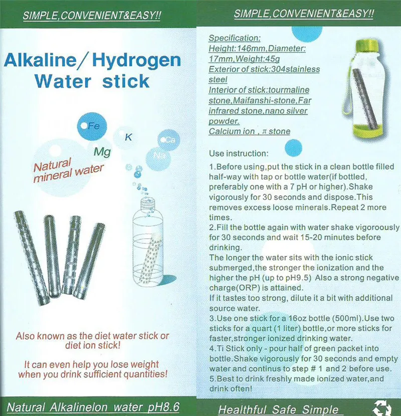 Alkaline Water Ionizer Negative Ion Water Purifier Alkaline Hydrogen Water Rod Raise Ph Daily Health Care Drinking Accessories (6)