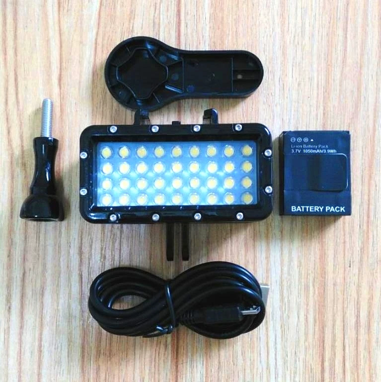 Mergulho à Prova Titular para Gopro Novo Dwaterproof Água Handheld Stents Hero 5 9 7 8 Xiaomi yi 4k Mijia Sjcam Sj6 Sj8 - Eken H9r Câmera Led Luz - Image 4