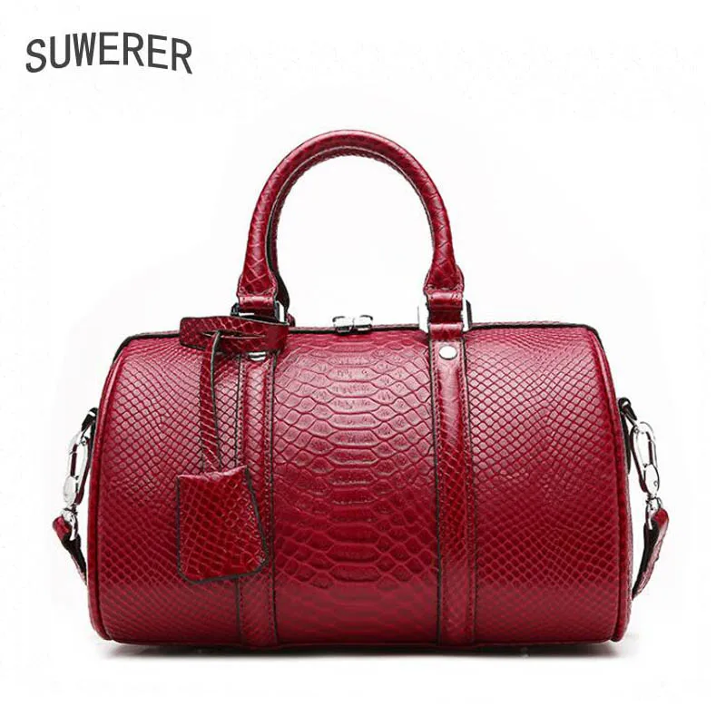 Vache À Épaule Totel Main Wine Green Marques En Femmes Boston Mode 2019 Véritable Nouvelles Sac De Cuir red black Sacs Peau 070BA