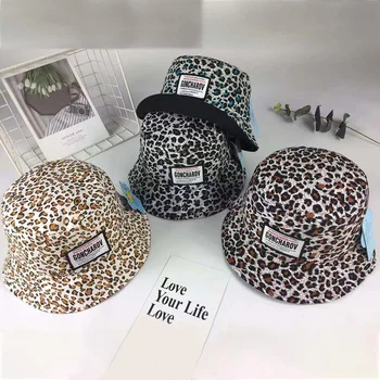 

Fashion Summer Kids Leopard Letter Fisherman Hats Kid Beach Cap Photography Props Children HatY
