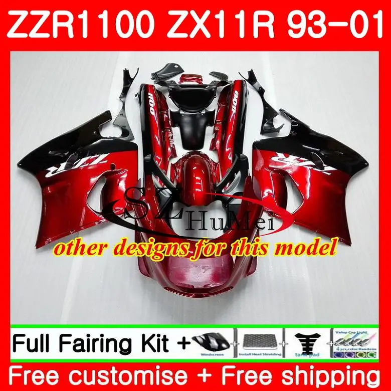 Красные, черные средства ухода за кожей для KAWASAKI NINJA ZZR1100 ZX 11R ZX-11R ZX11 11SH4 ZX11R 93 94 95 96 97 98 99 00 01 ZX 11R 1993 2001 обтекатель