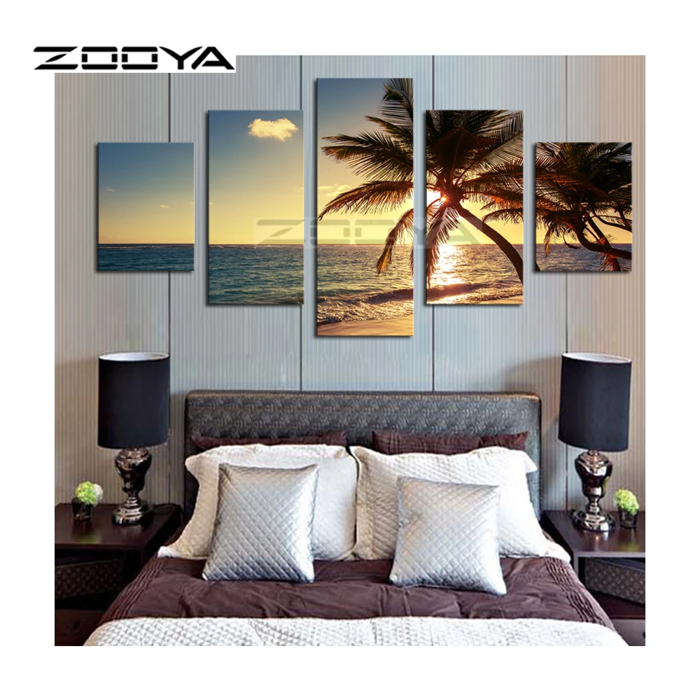 

ZOOYA 5pcs,5D Diamond Embroidery Diamond Painting Scenic Tree Picture Diamond Mosaic Needlework Diamond Picture Home Decor BK157