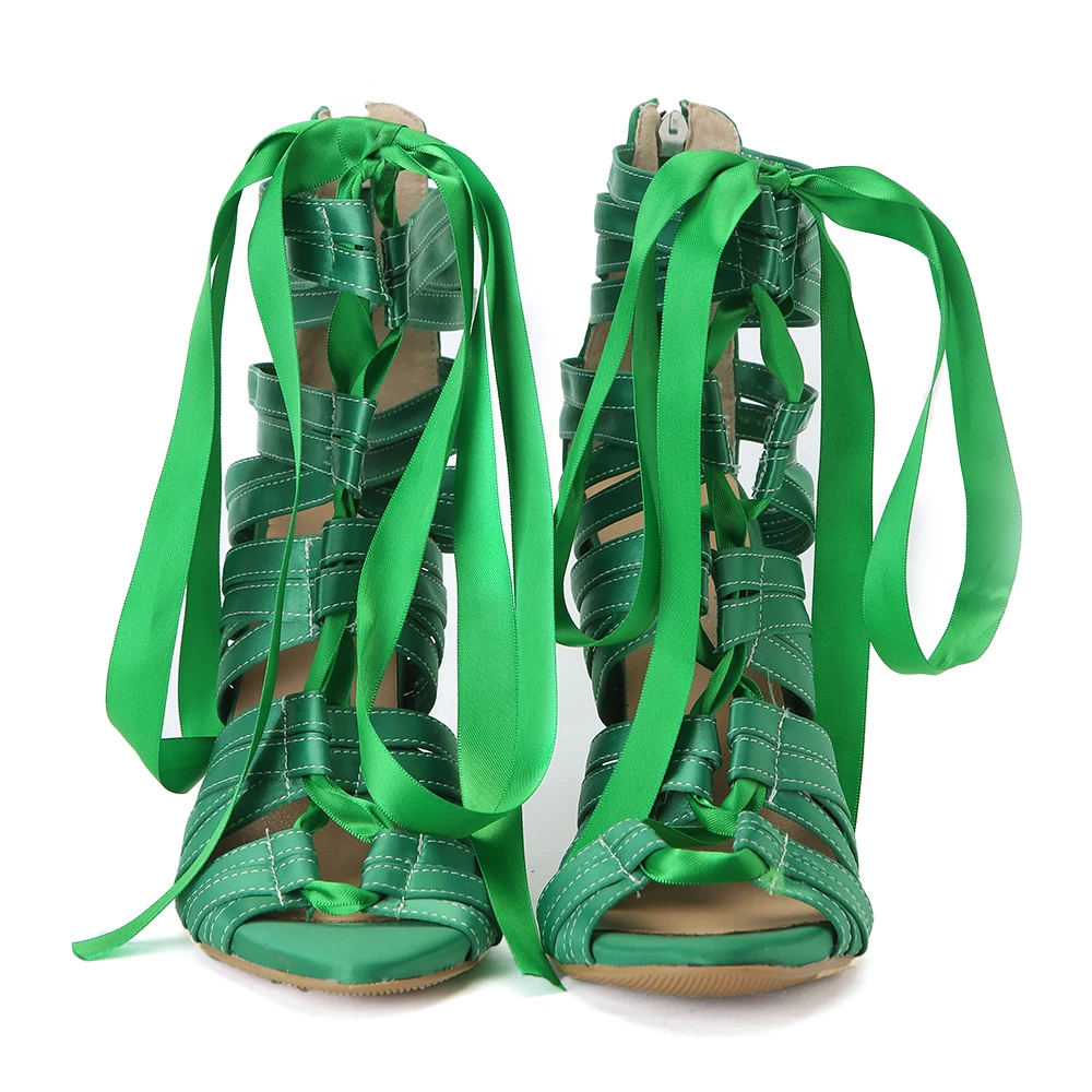 uu Intención Más Mujer Hermosas Abierta Tamaño Verde Original De Mujeres Ef1468 15 Elegante Punta Sandalias Zapatos Alto Nuevas 4 Green Tacón Ee FBBwa