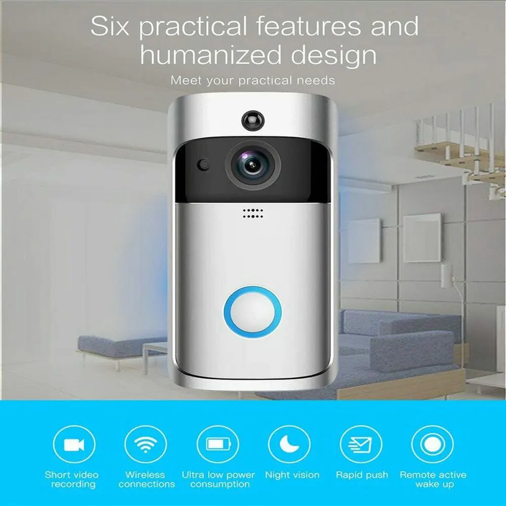 

2019 Smart Wireless Wifi Video Doorbell Intercom Phone Call Door Bell Camera Infrared Remote Record Home Security Monitoring