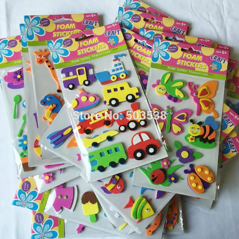 1Bag/Loy,18 design Cute foam stickers,Kids toy.Scrapbooking kit.Early