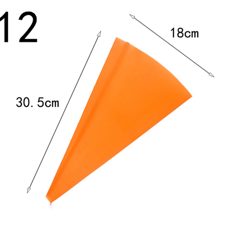 2 размера многоразовый силиконовый кондитерский мешок для обледенения крема Насадка На кондитерский мешок Кондитерские инструменты для украшения тортов из мастики оранжевый