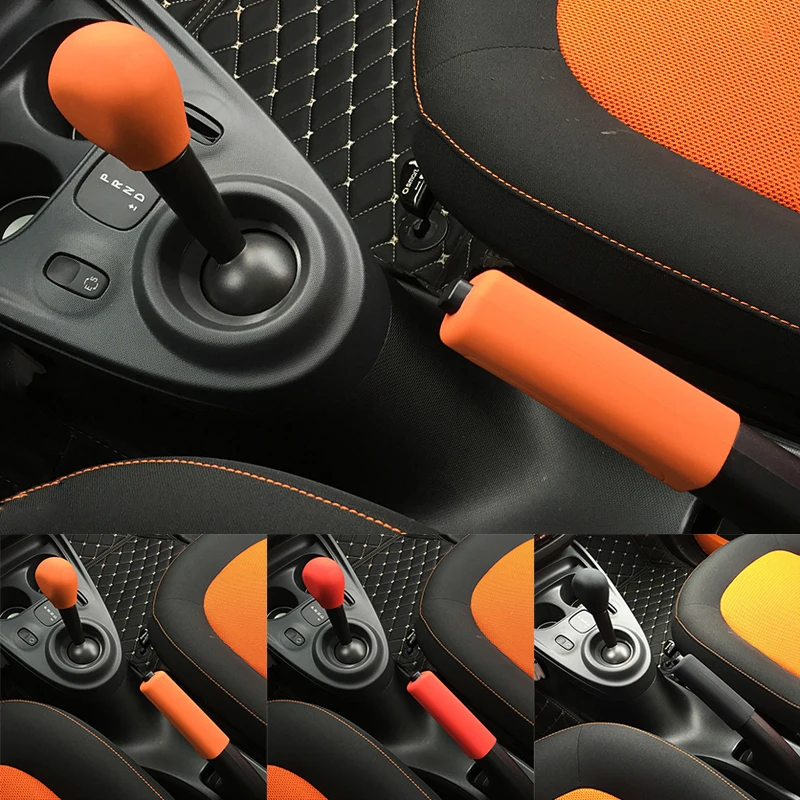 

For Benz Smart Fortwo Forfour 2015-2017 Silicone Gear Knob Handbrake Cover Shift Glove Skin Head Stick Sleeve Case Car Styling