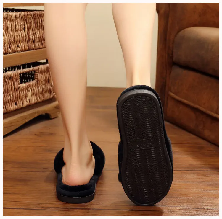 Love Heart Winter Cotton Slipper For Women