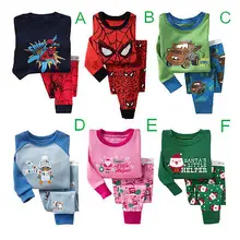 Boys Girls Kids Sleepwear Baby children Pajama Sets Nightwear 2Pieces Long Sleeve Tops + Pants Pyjama Set 2-7Y