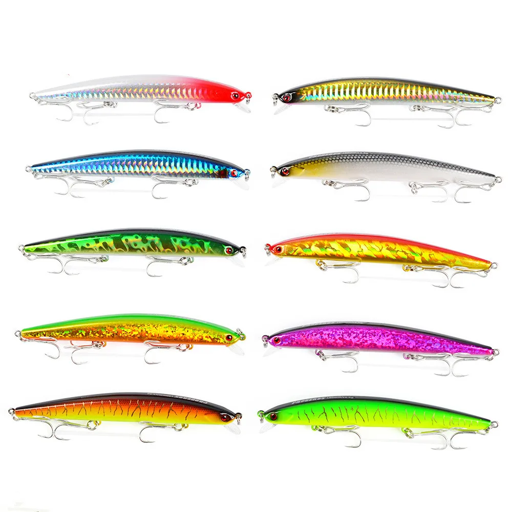 

Luya Bait 12.5cm Laser snow bait three hook hard bait 10 color bait fish hooks fishing lure