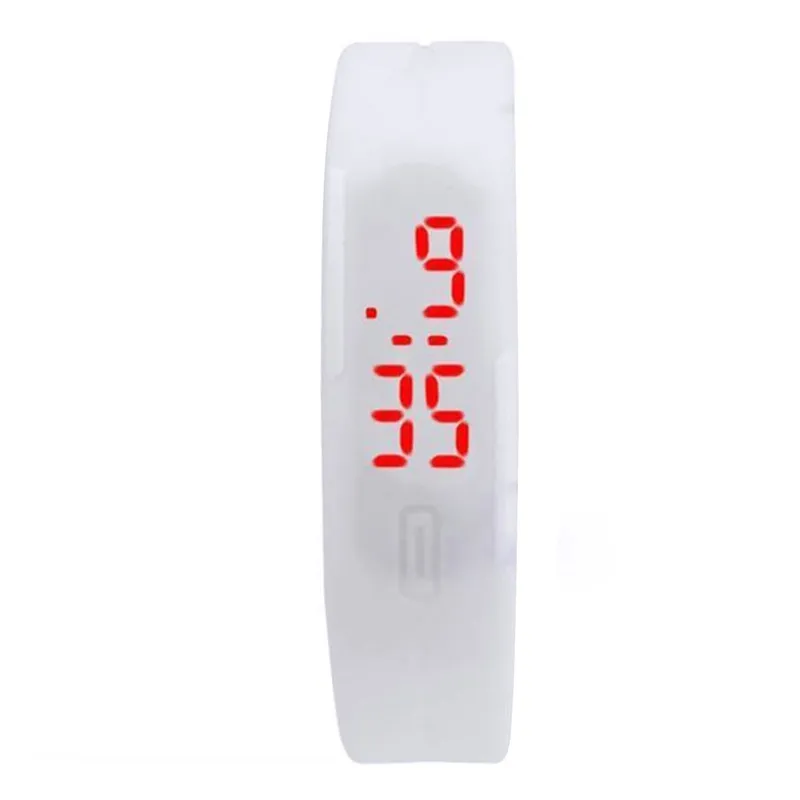 Карамельный цвет Мужские Женские часы резиновый светодиодный часы для детей браслет с датой Цифровые Спортивные наручные часы для студентов - Цвет: white