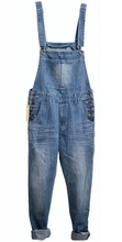 S-5XL 2017 New Men Overalls Pants European American Fashion Skinny Ripped Jeans For Men plus size denim jumpsuit