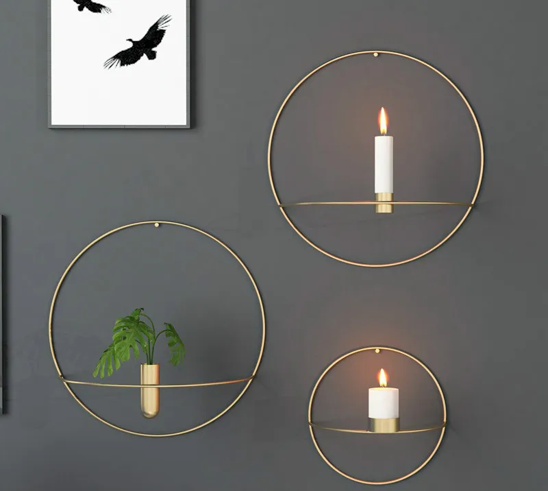 

Wall-mounted Candlestick Decorative Wall Ornaments with Special Iron Candles for Weddings Christmas Decorations for Home