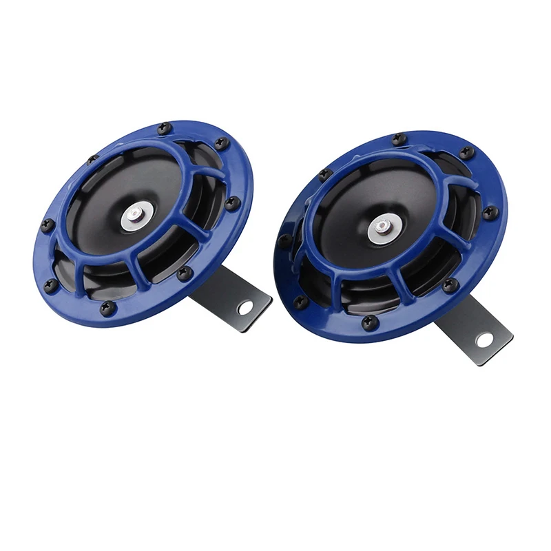 2 шт. 12V 105~ 118dB синий диск-стиль Электрический звуковой сигнал& amp реле сверх громкий для автомобиля грузовика